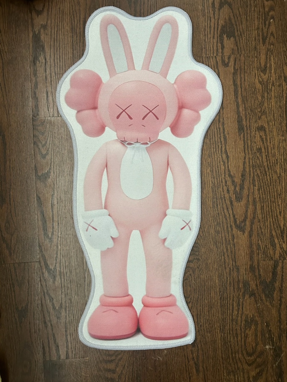 Pink Bunny Kaws Rug - Plush Graphic Accent
